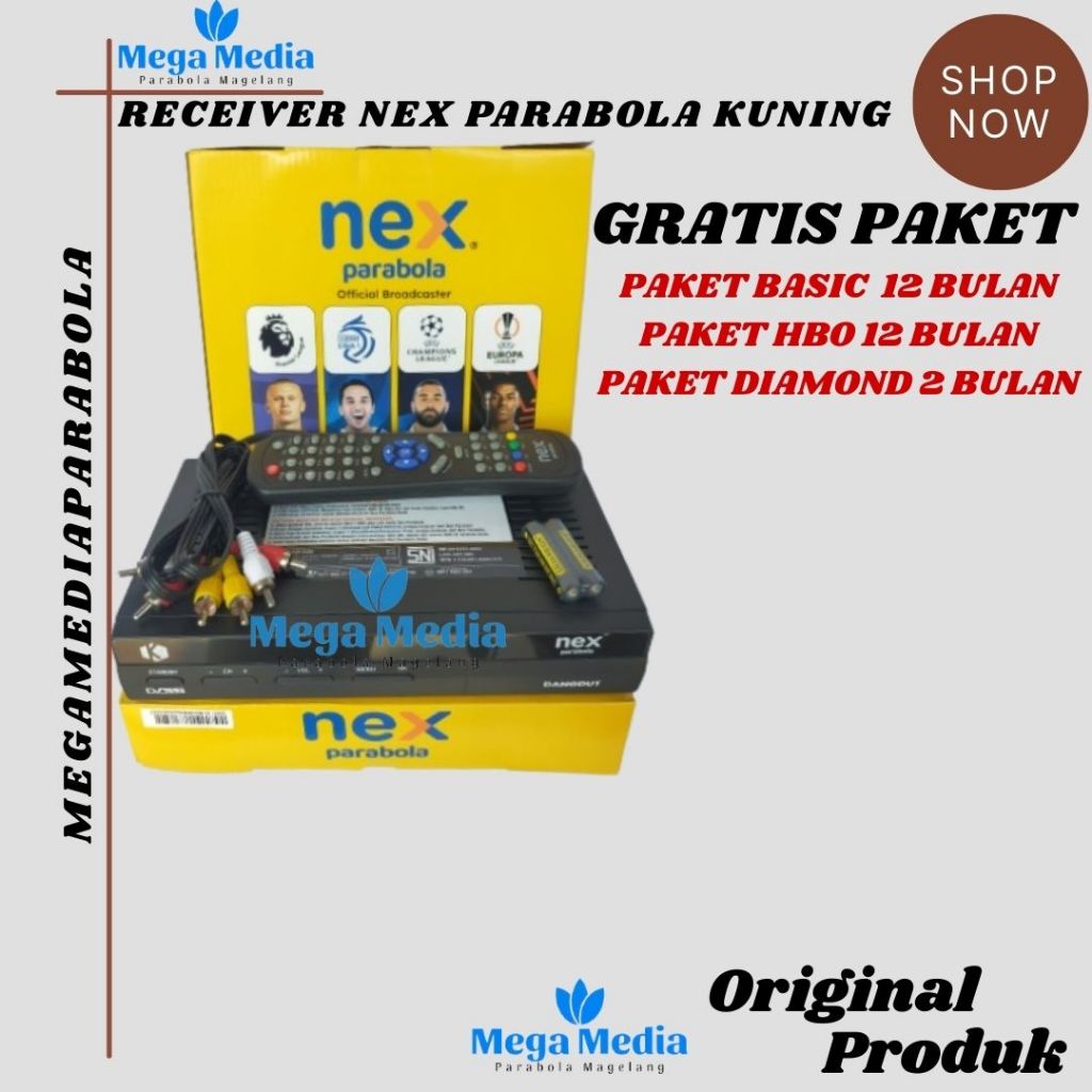 Receiver Decoder Nex Parabola Kuning TV Nasional Komplit Termurah