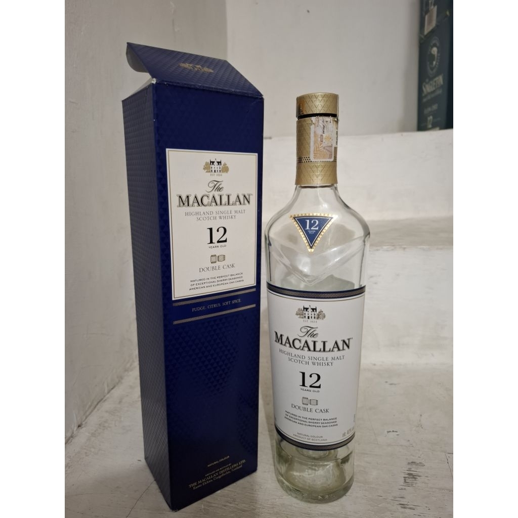 botol bekas macallan 12 black/navy/biru laut