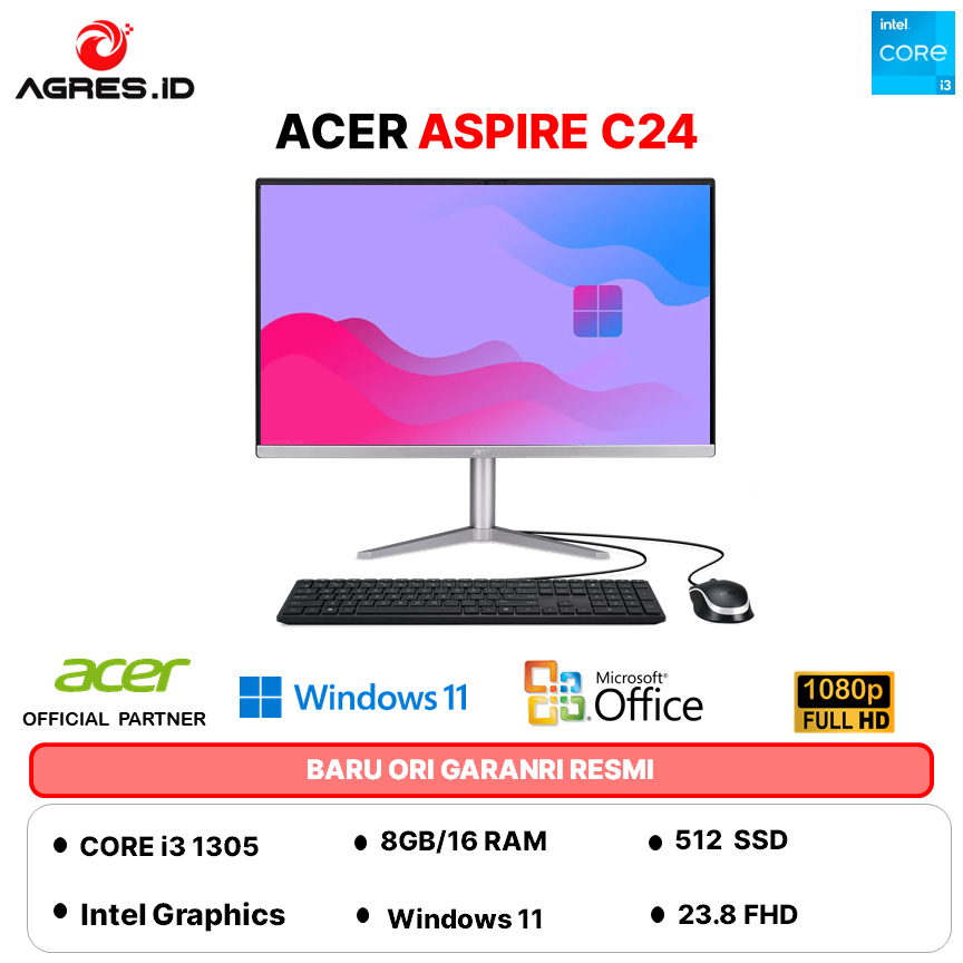 ACER AIO ASPIRE C22 I3 1305 16GB 512GB W11PRO+OHS 21.5FHD