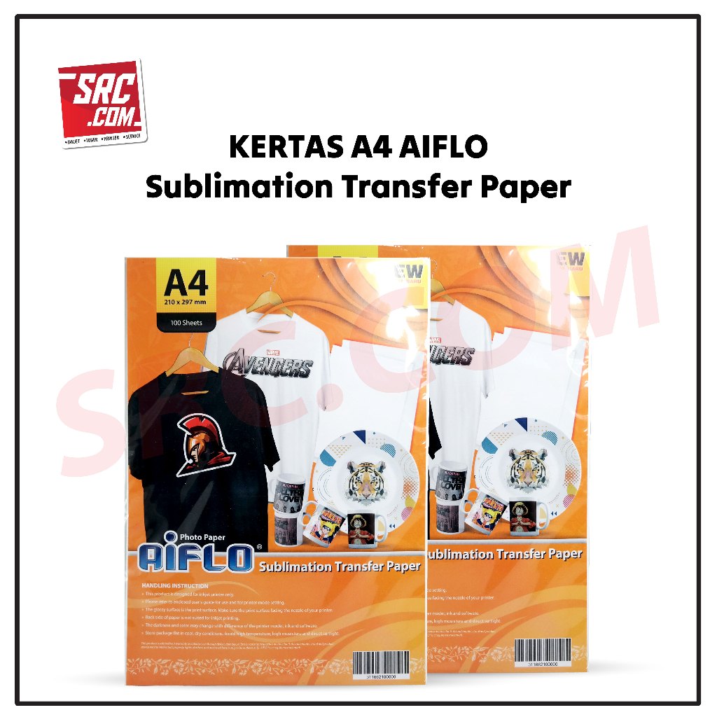 

AIFLO Kertas Sublim / Sublimation Transfer Paper for Mug ukuran A4 isi