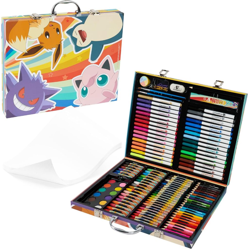 

Pokemon Art Set for Boys Girls Drawing Painting Kit Markers Crayons Colored Pencils