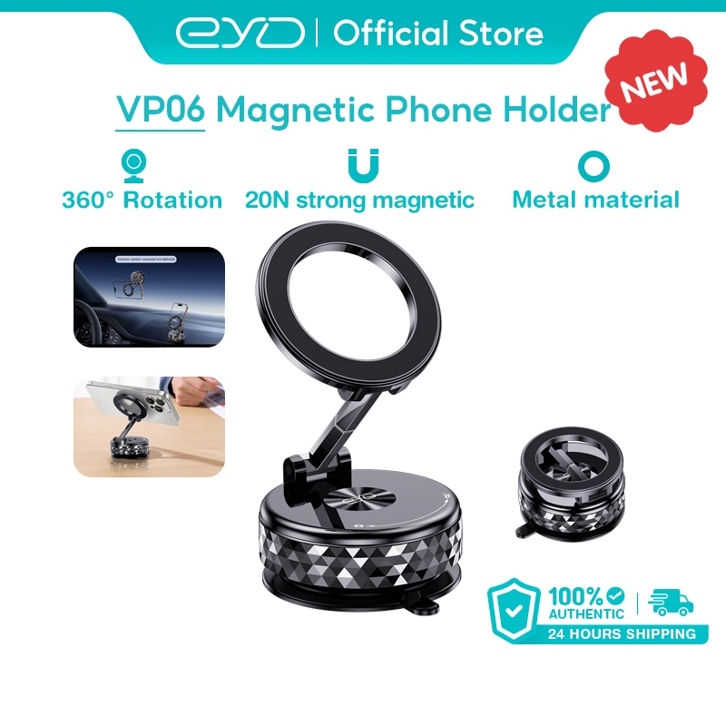 EYD VP06 Magnetic Phone Holder 360° Rotation Adjustable, Bahan logam,Universal Car Mount & Desktop S