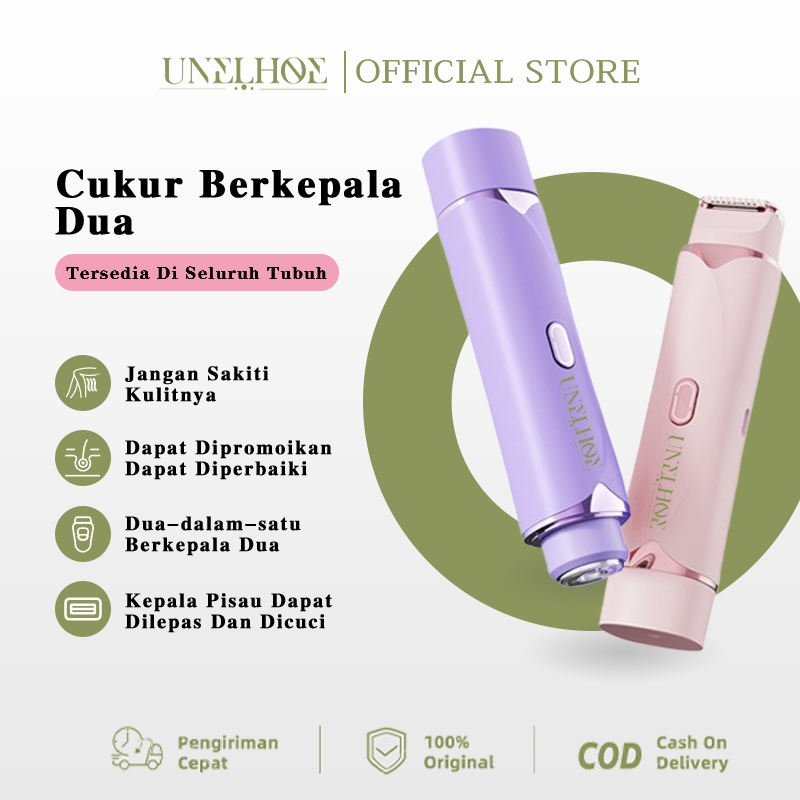 UNELHOE Alat Cukur Bulu Kemaluan Alat Cukur Wanita Pencukur Bulu Ketiak