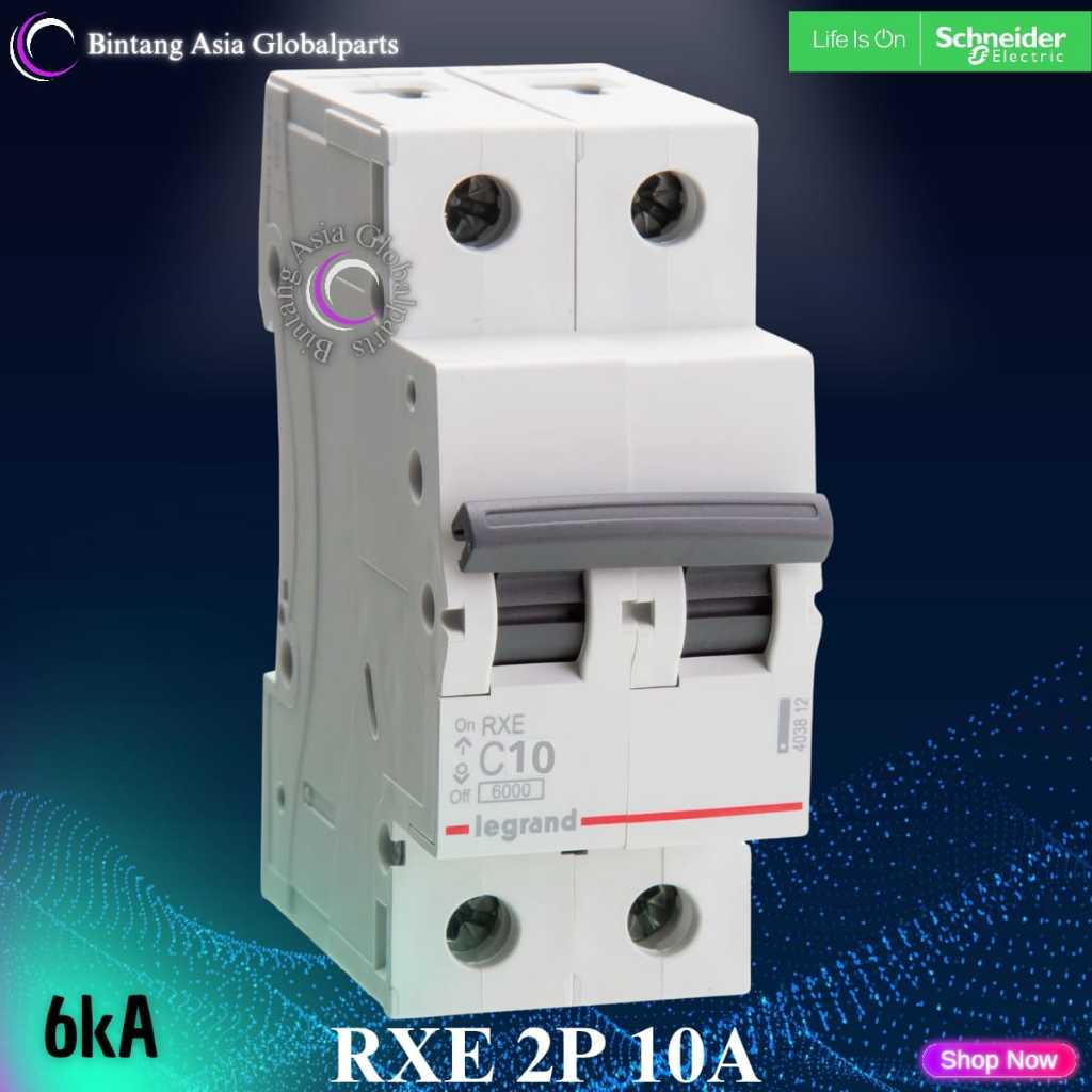 MCB 2p 10a Legrand Original / MCB 2 Phase 10 Ampere RXE Ori / MCB 2 Pole 10a 6kA