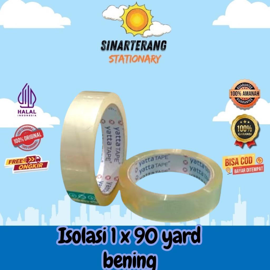 

Isolasi bening 1x90 yard yatta ( 6 pcs )