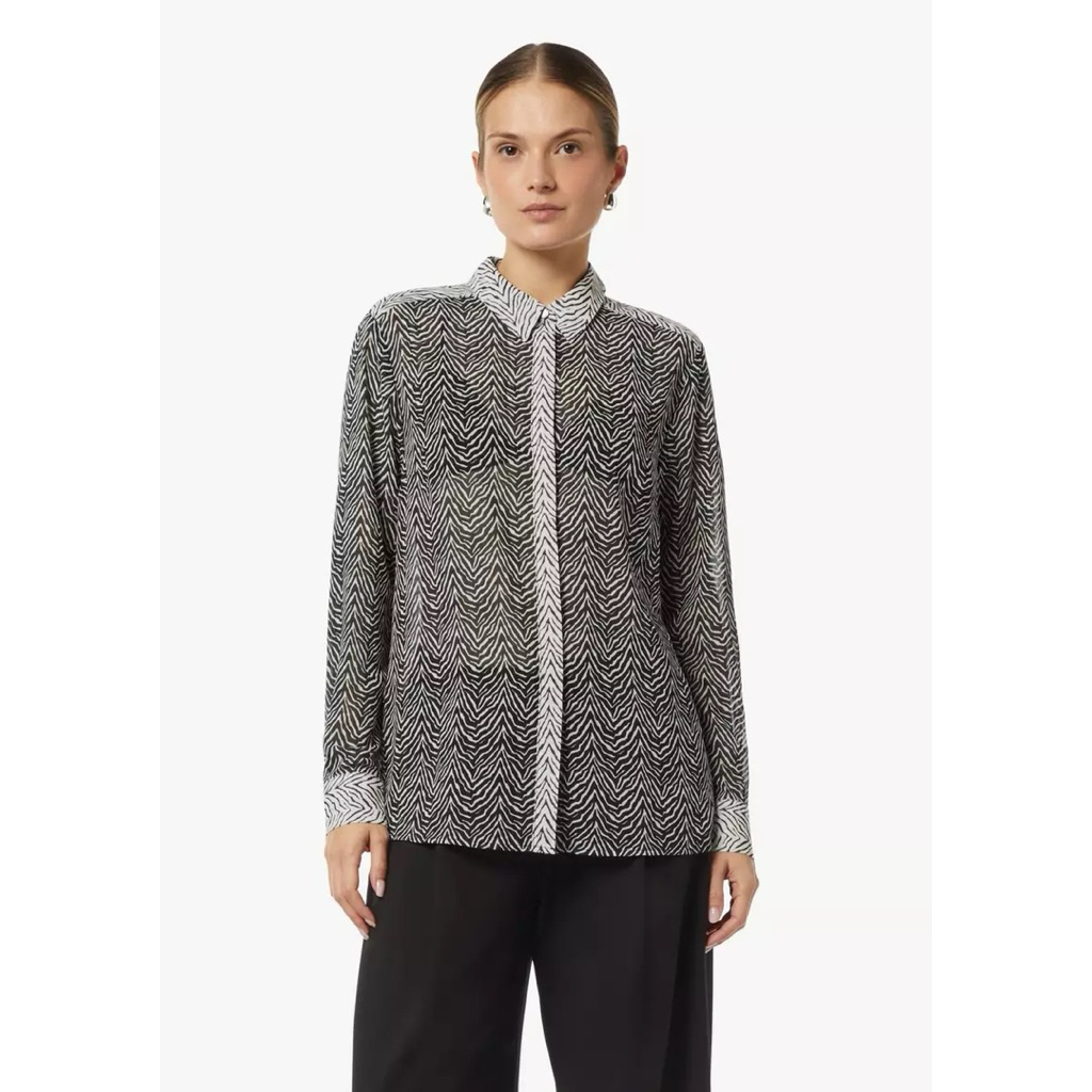 Blouse comma motif zebra