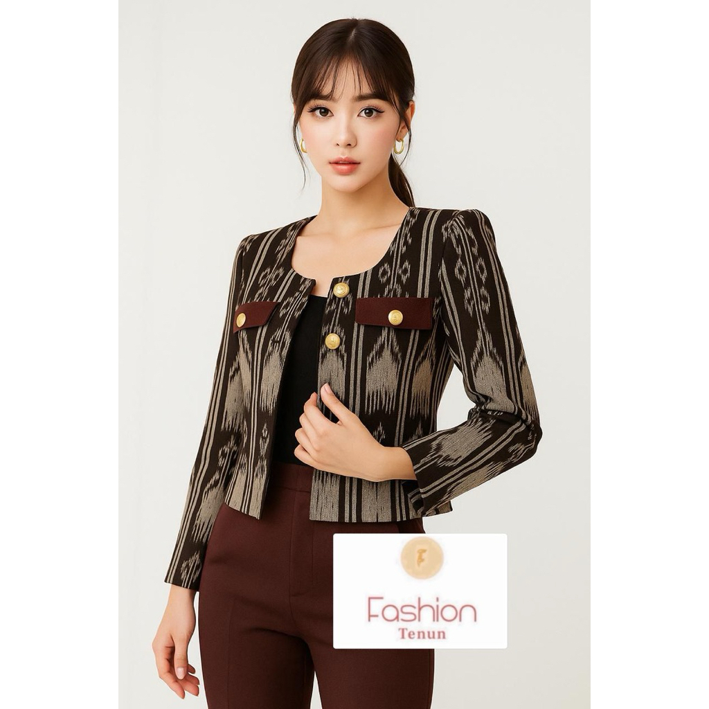 BAMMA BLAZER COUPLE TENUN / BLAZER MAHOGANY / SERAGAM KANTOR / OUTER BATIK