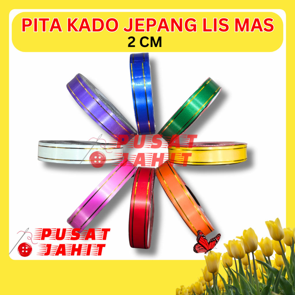 

Pita JEPANG LIS MAS Kado Plastik 3/4 inch 2 cm