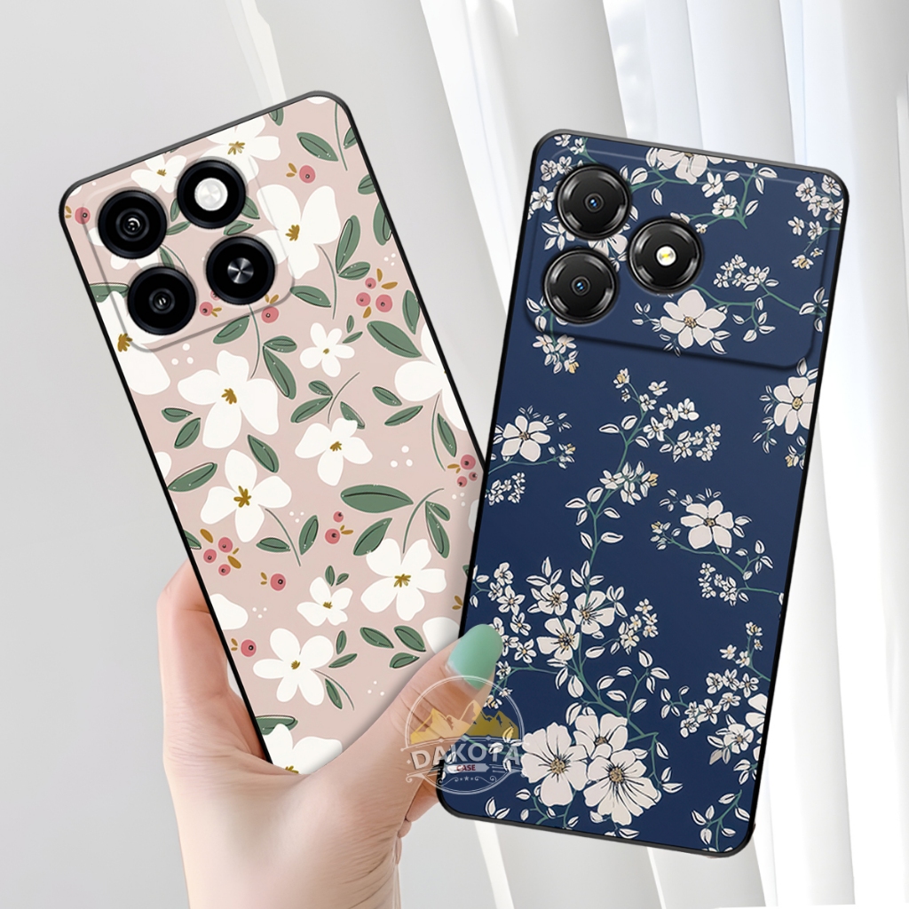 DAKOTA | Casing Silikon Hp ZTE Blade A36 | ZTE Blade A56 UV Printing Gambar Bunga | Case Lentur grat