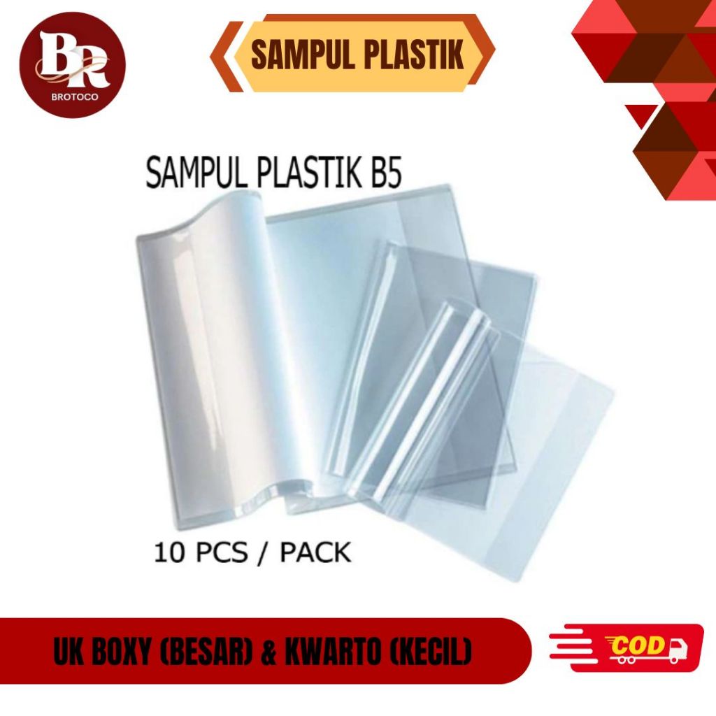 

[BROTOCO] Sampul Buku Plastik Transparan Uk Besar & Kecil Isi 10 Lembar
