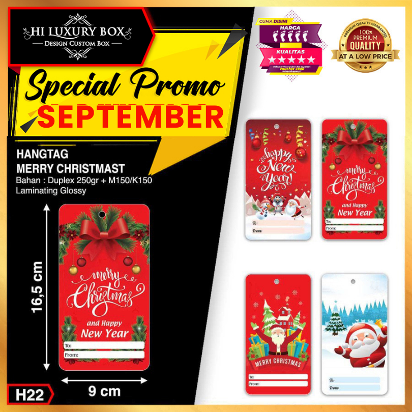 

Hang Tag | Label Baju | Hangtag Natal | Duplex | Murah | 9x16.5 | H22