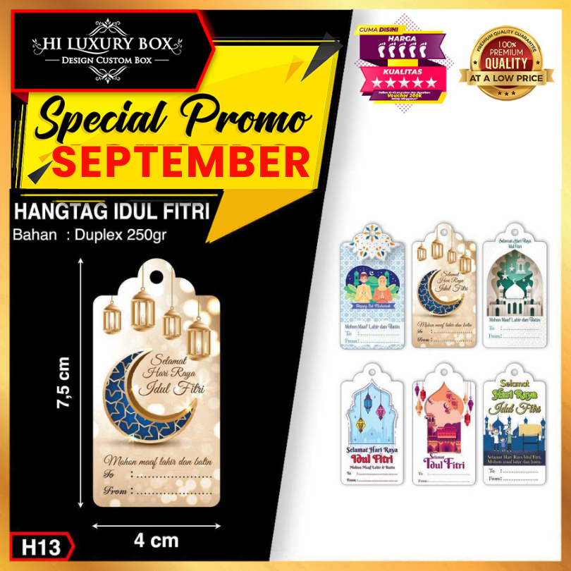 

Hangtag | Label Baju | Hangtag Idul Fitri | Duplex | Murah | 7.5x4 H13