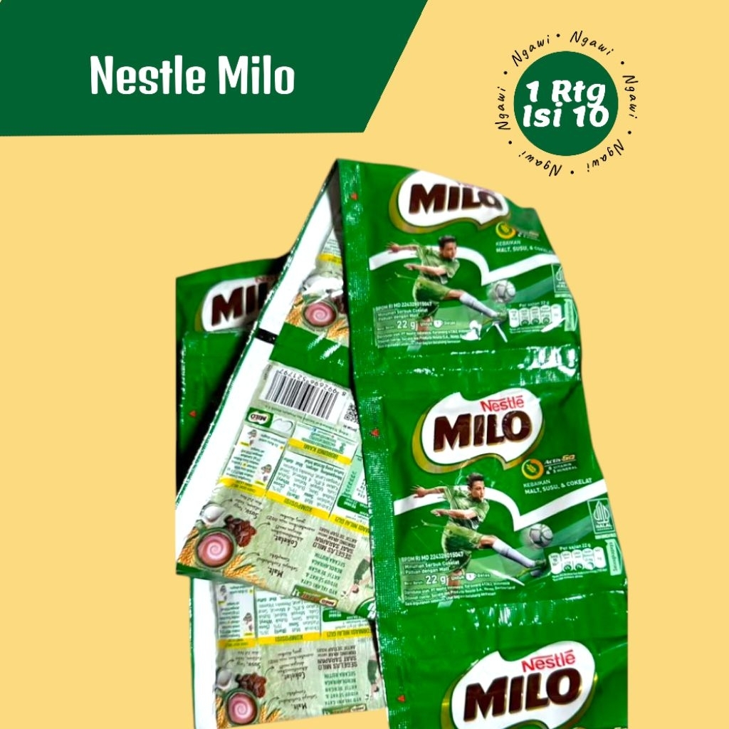 

SUSU MILO RENCENG ISI 10 BUNGKUS 22 gr/ SACHET, OLEH OLEH NGAWI