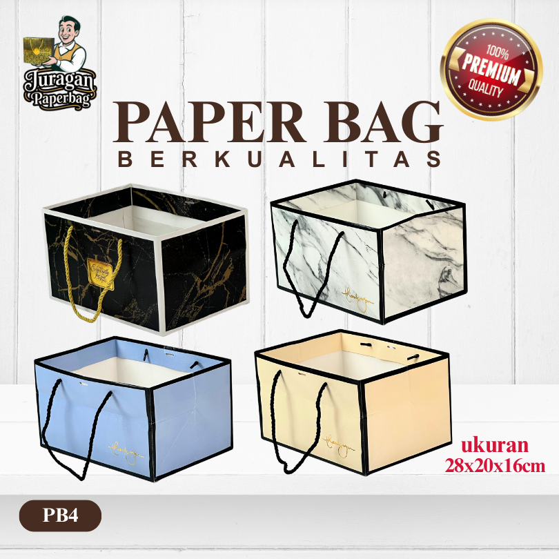 

Paper Bag / Polos / Souvenir / Murah / Kantong Kertas / Goodie Bag / Premium / Marbel / PB4
