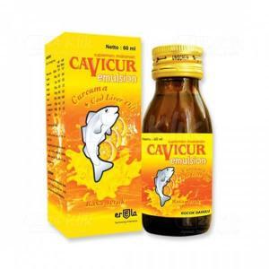 Cavicur Emulsion 60 ml - Suplemen Minyak Ikan & Curcuma - Penambah nafsu makan anak