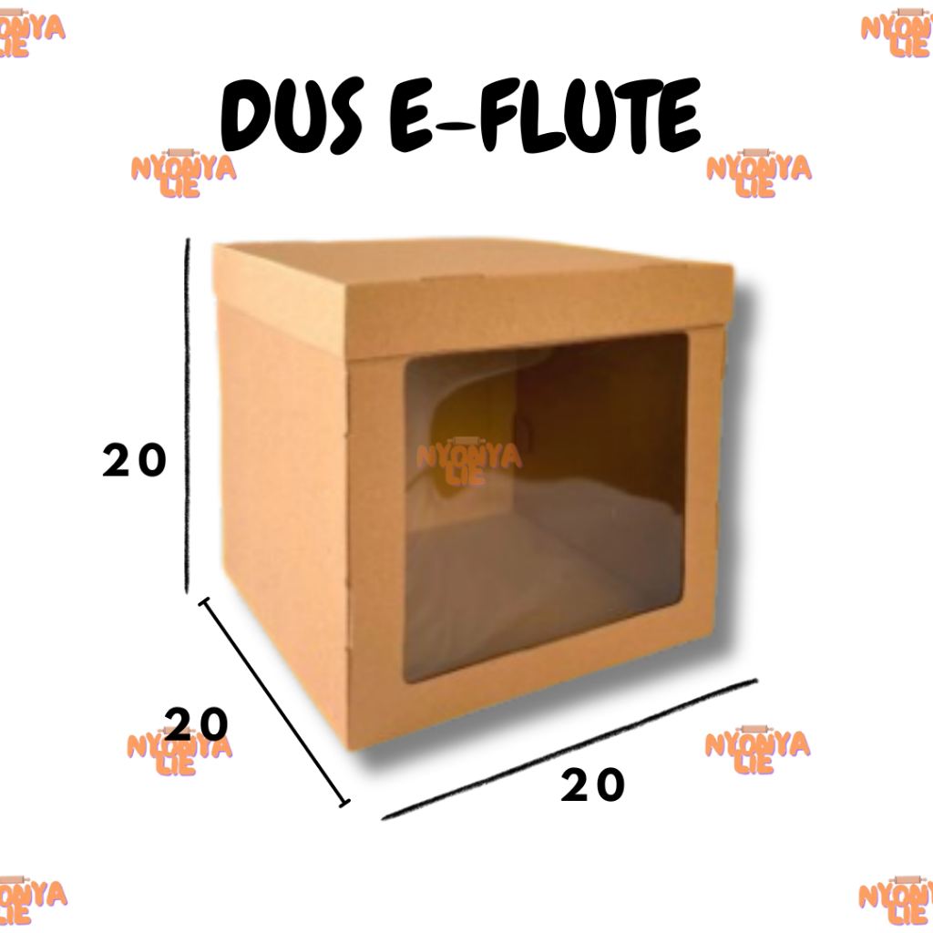 BKT06 20x20x20 Kotak Box Dus Tinggi E Flute Kue Tart Ulang Tahun