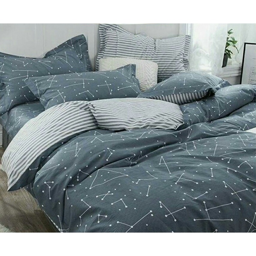 Sprei Set Katun Motif Rasi Bintang. FREE Sarung Bantal dan Sarung Guling