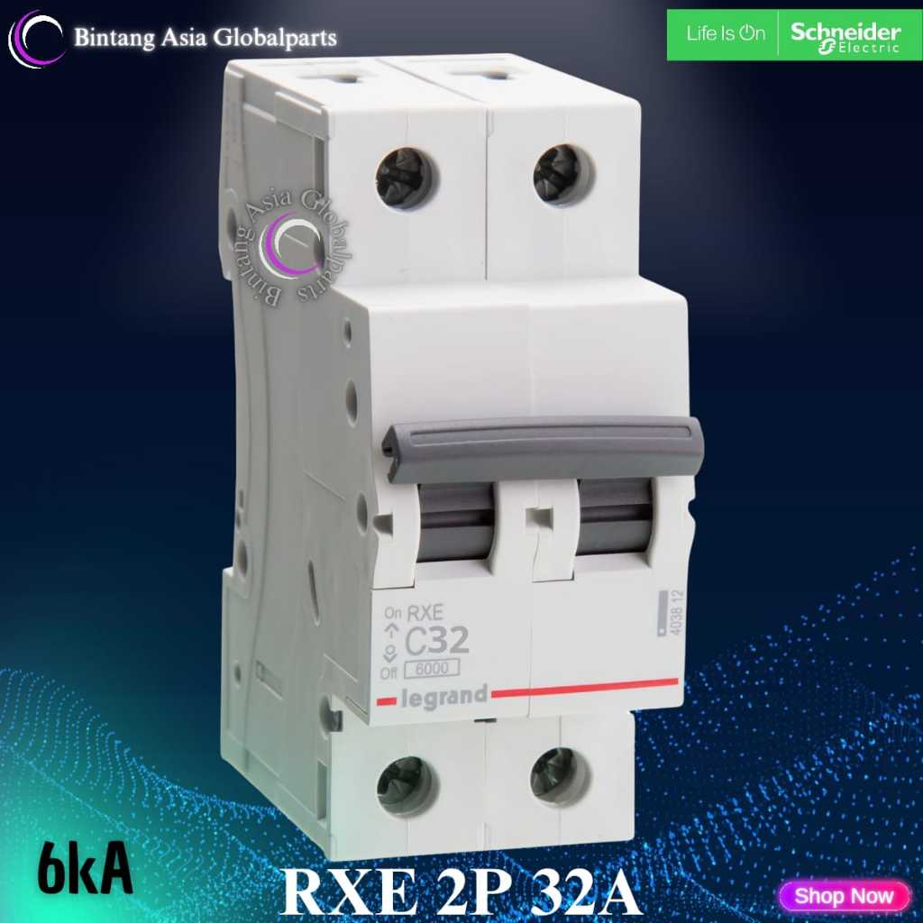 MCB 2p 32a Legrand Original / MCB 2 Phase 32 Ampere RXE Ori / MCB 2 Pole 32a 6kA