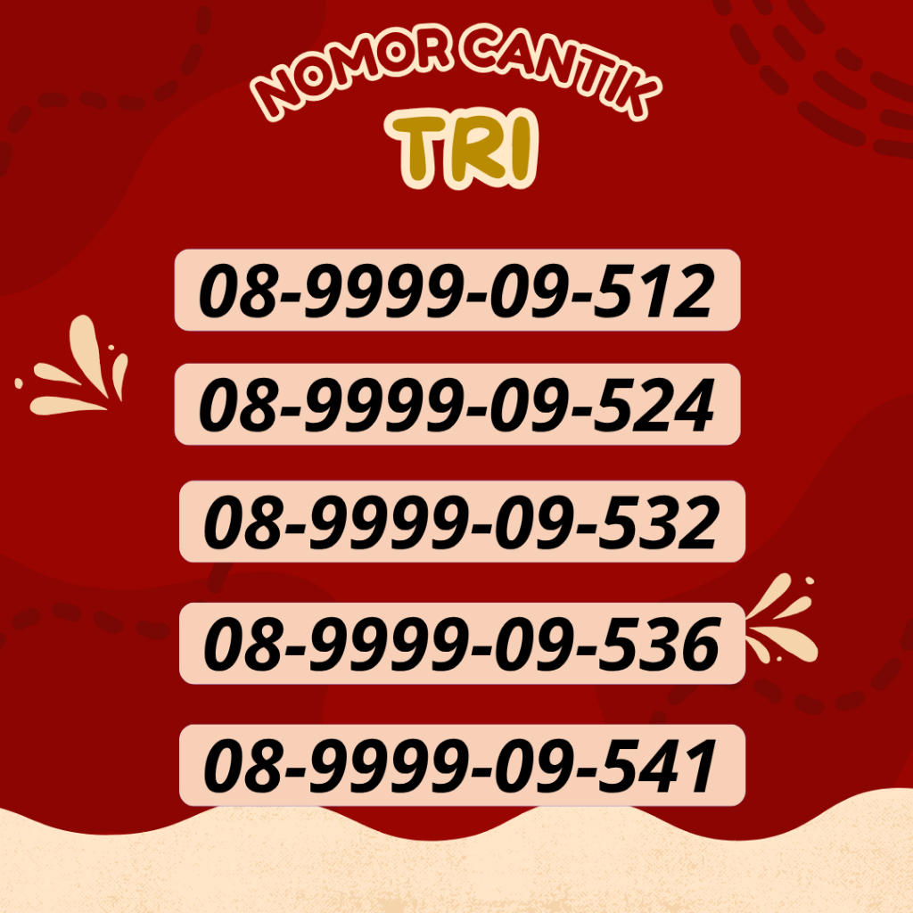 Nomor Cantik Tri Kartu Perdana Tri 4G Spesial Murah - Kartu Perdana Tri 11 Digit Nomor Cantik Tri Pa