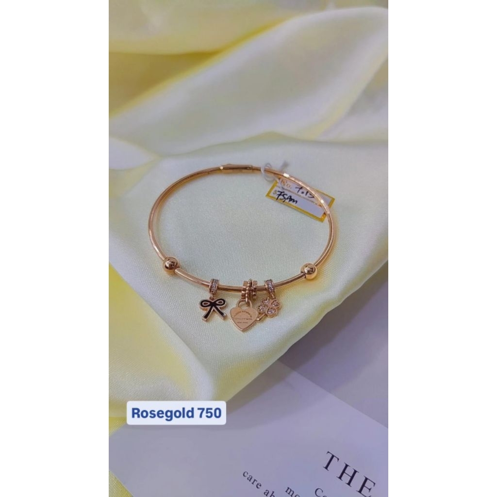 Gelang tangan Emas RoseGold pandor 17k/750
