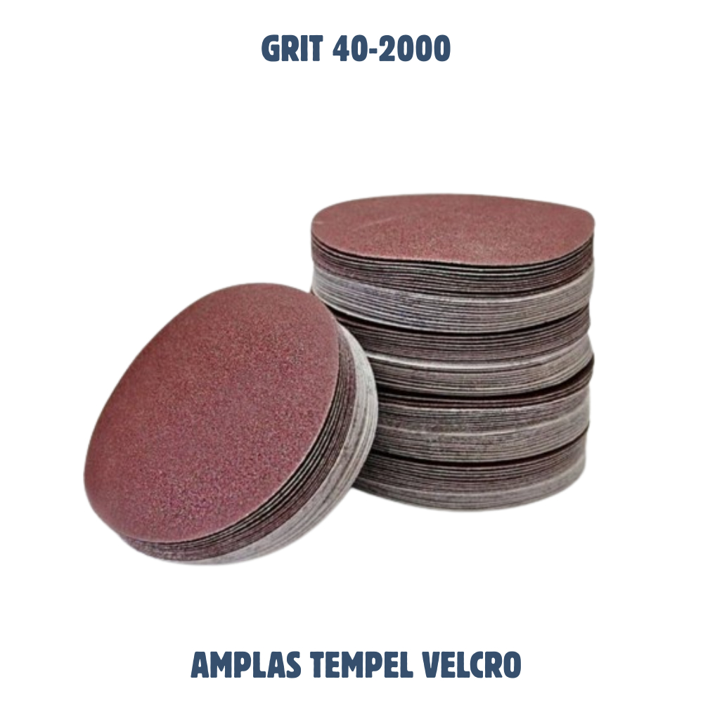amplas tempel tanpa lubang velcro gerinda disc 4 inch grit 40 - 2000 pengamplas halus kasar