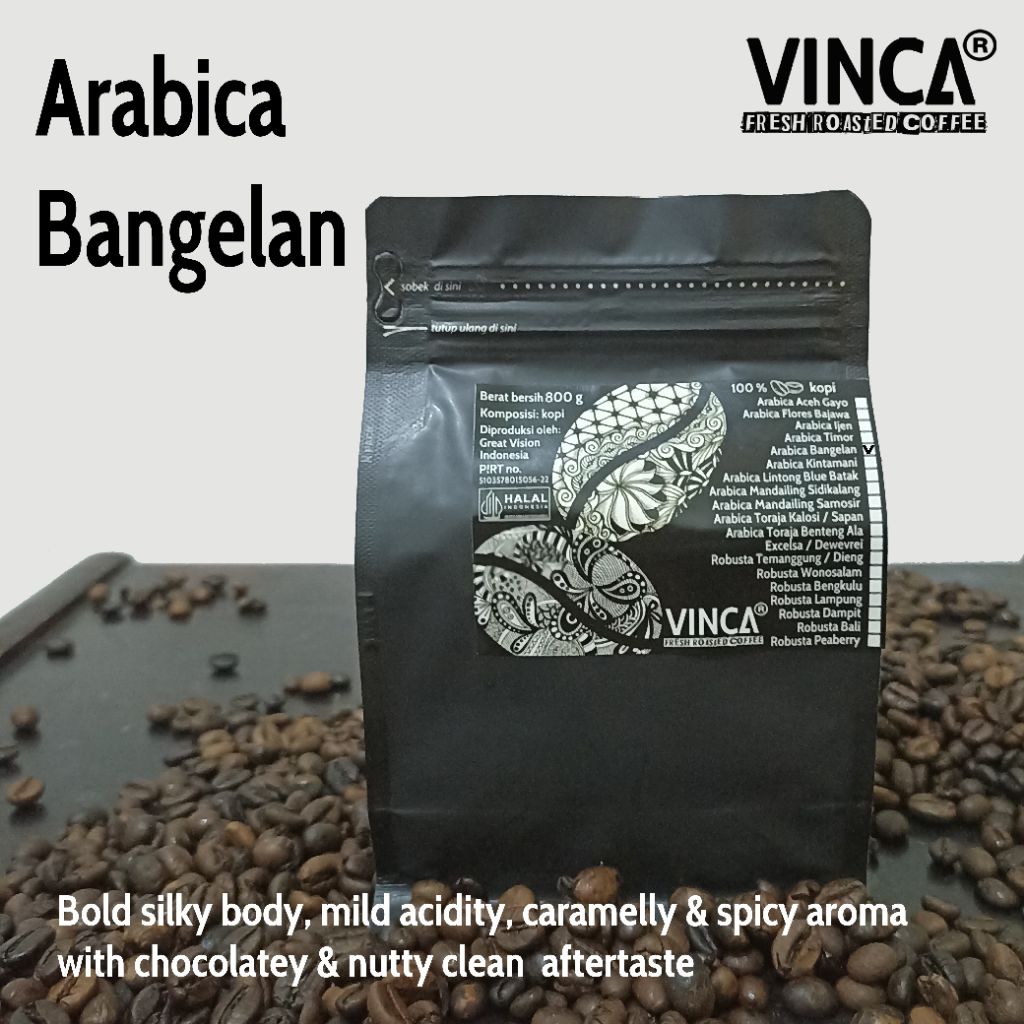

Vinca kopi Arabica Bangelan 780-820 gram ( level roast sesuai pesanan )