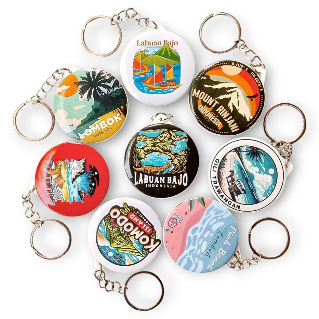 SOUVERNIR LOMBOK LABUAN BAJO GANTUNGAN KUNCI OLEH OLEH 44MM GLOSSY