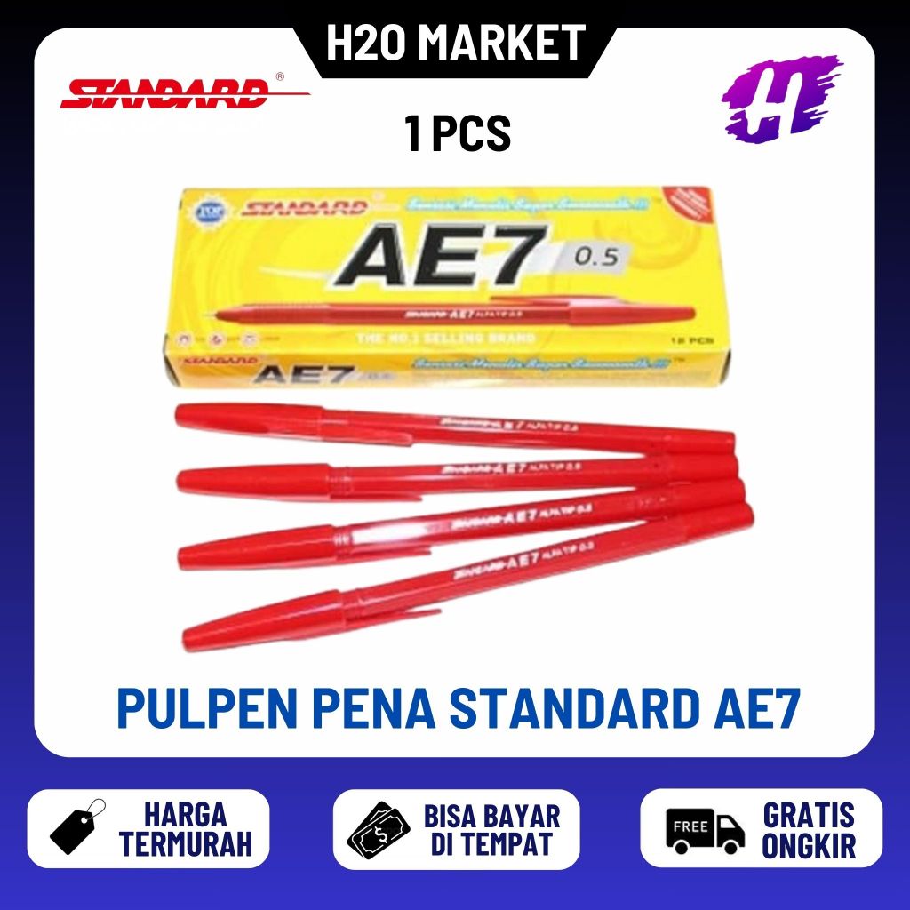 

❤️H2O❤️ Pulpen Standard Merah AE7 - 0.5 (1 PCS)