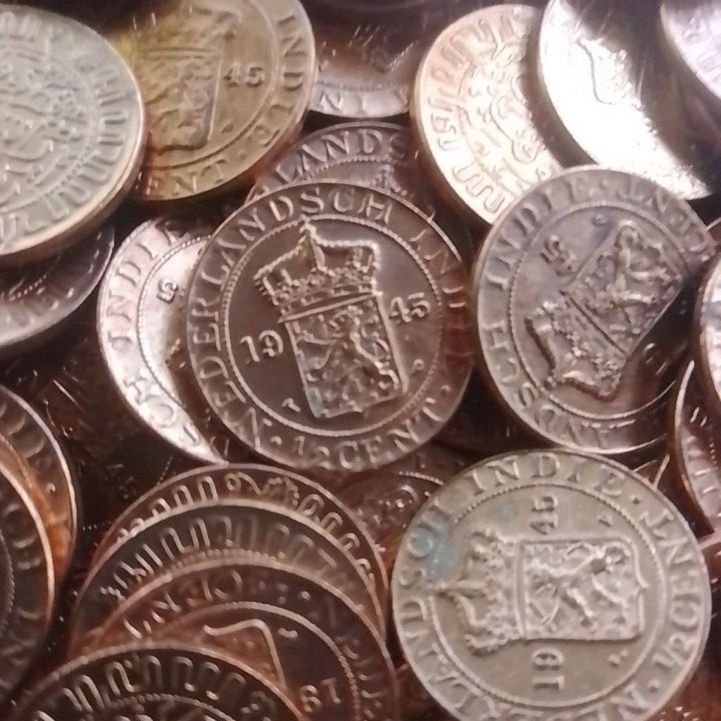 KOIN KUNO BELANDA SETENGAH CENT TAHUN 1945