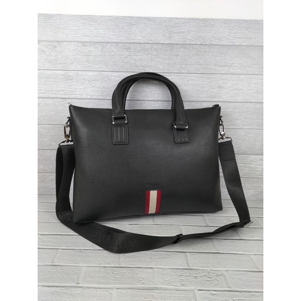 Tas kantor pria bally briefcase dokumen tas laptop kulit asli