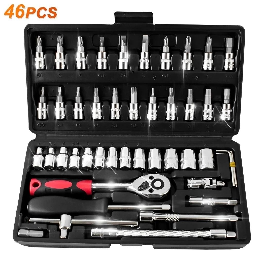 Kunci Socket Set Lengkap Wrench 46Pcs