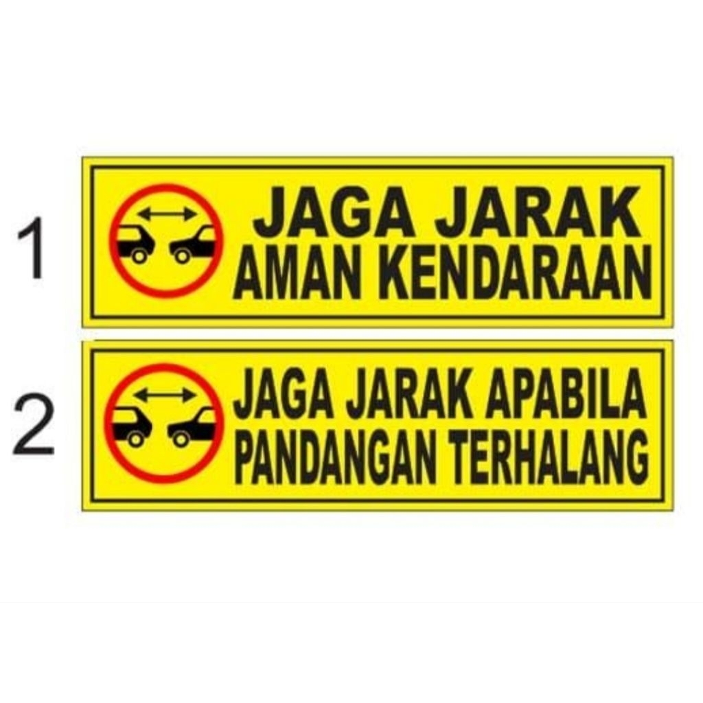 

sticker jaga jarak cutting no 1 atau no 2