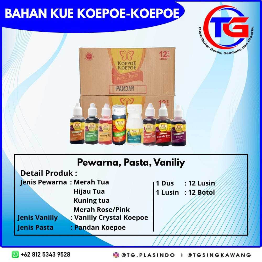 

BAHAN KUE KOEPOE - KOEPOE PEWARNA, PASTA, VANILLA