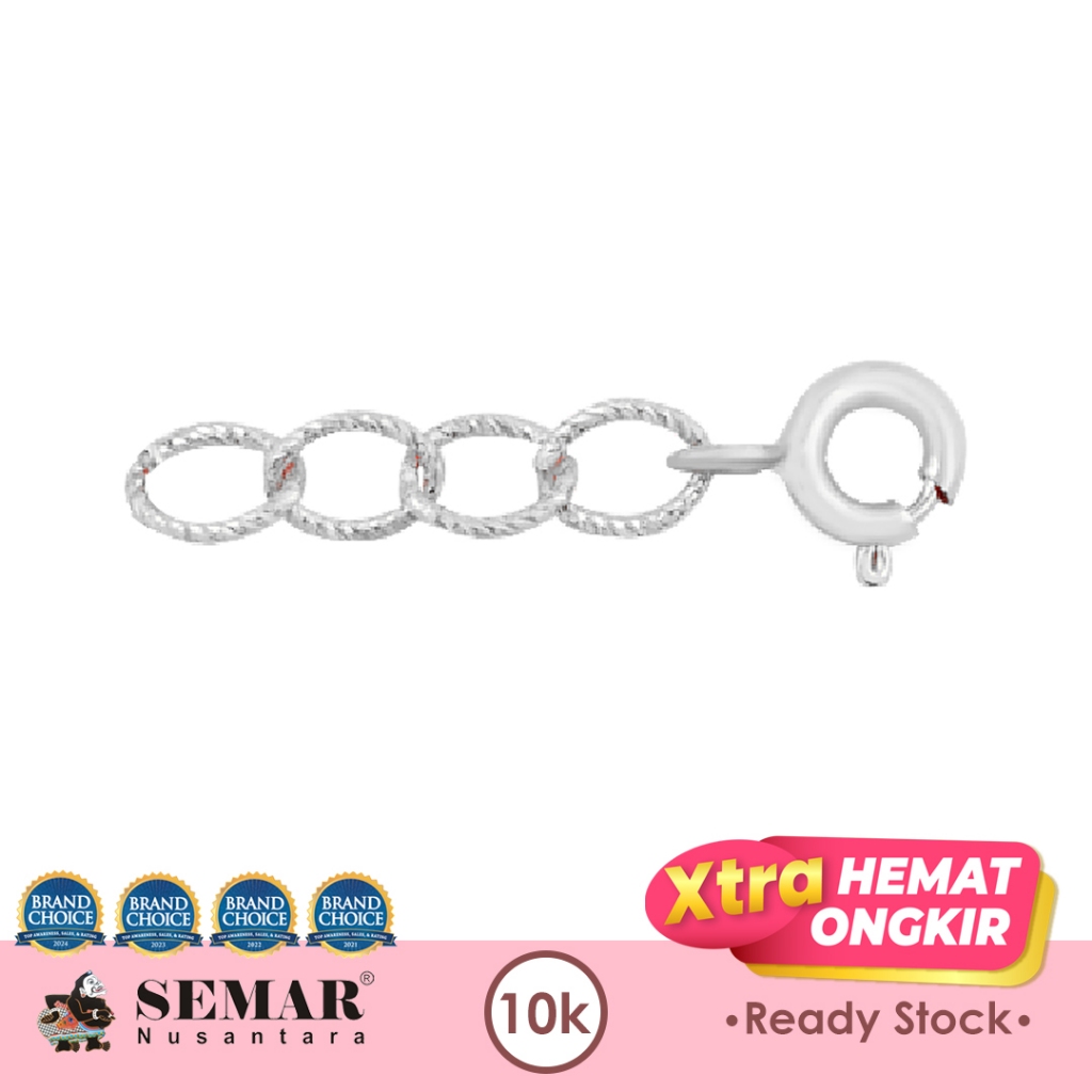 Rantai Extention Kalung Gelang White Gold 10K Semar Nusantara