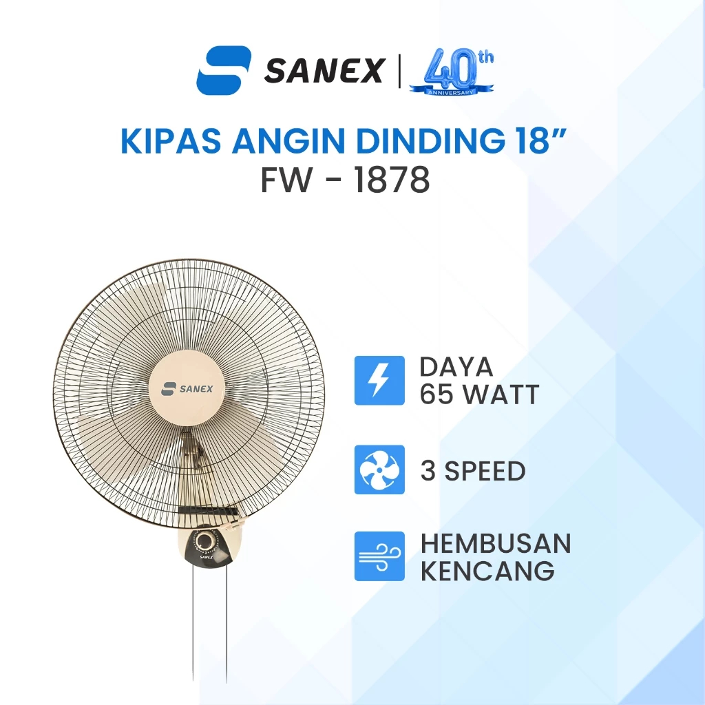 Sanex Kipas Angin Dinding FW 1878 FW1878 FW-1878 18 Inch