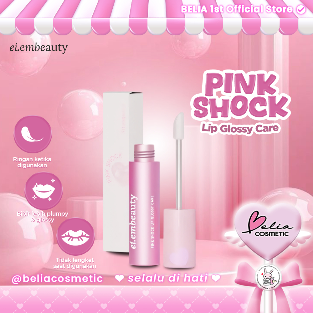 ❤ BELIA ❤ EIEM BEAUTY Pink Shock Lip Gloss | Plumpy glossy dan sehat