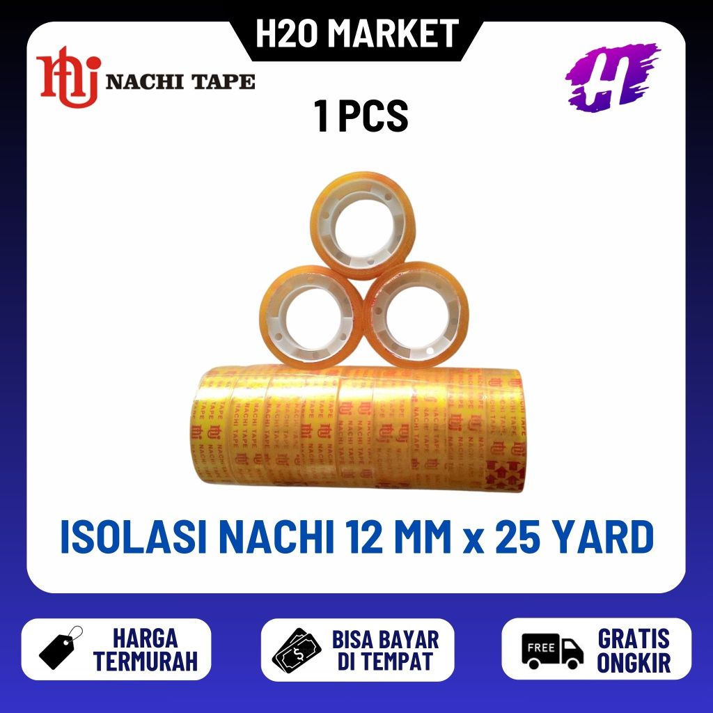 

❤️H2O❤️ 1 Pc Isolasi / Selotip Tape Nachi Tape 12 mm x 25 yard/ 1/2 Inch x 25 Yard