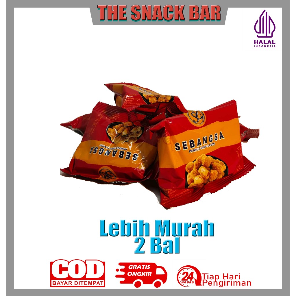 Thesnackbar Makanan Ringan Ciki-ciki Cemilan Kacang Pedas kacang bersalut 20Gr 1 Bal 10 Pcs 100% Hal