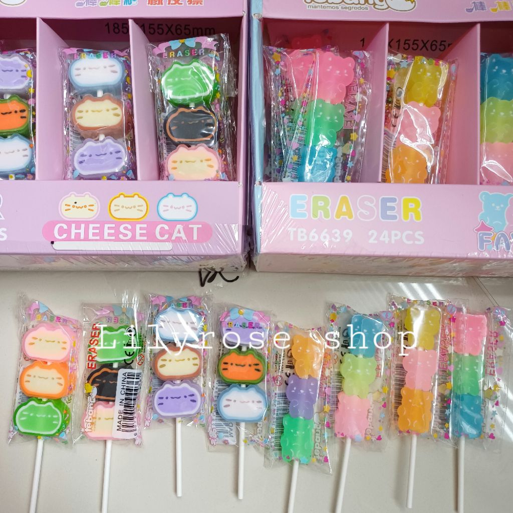 

Penghapus eraser sate isi 3 TB6639 Cheese cat gummy