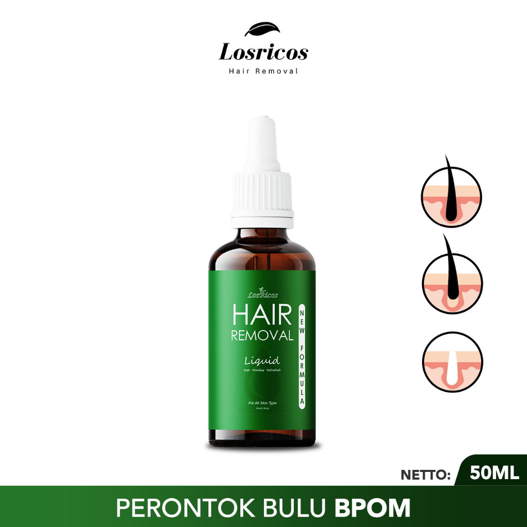 Losricos Hair Removal Liquid Perontok Bulu Permanen Original 50ml