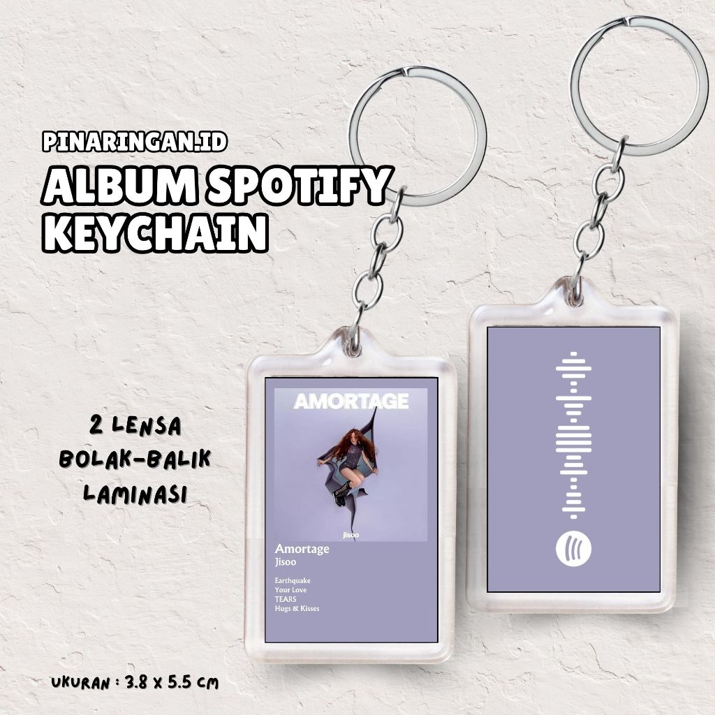 (Jisoo) GANCI PREMIUM ACRYLIC SPOTIFY ALBUM BISA DI SCAN DI SPOTIFY FULL LAMINASI GLOSSY