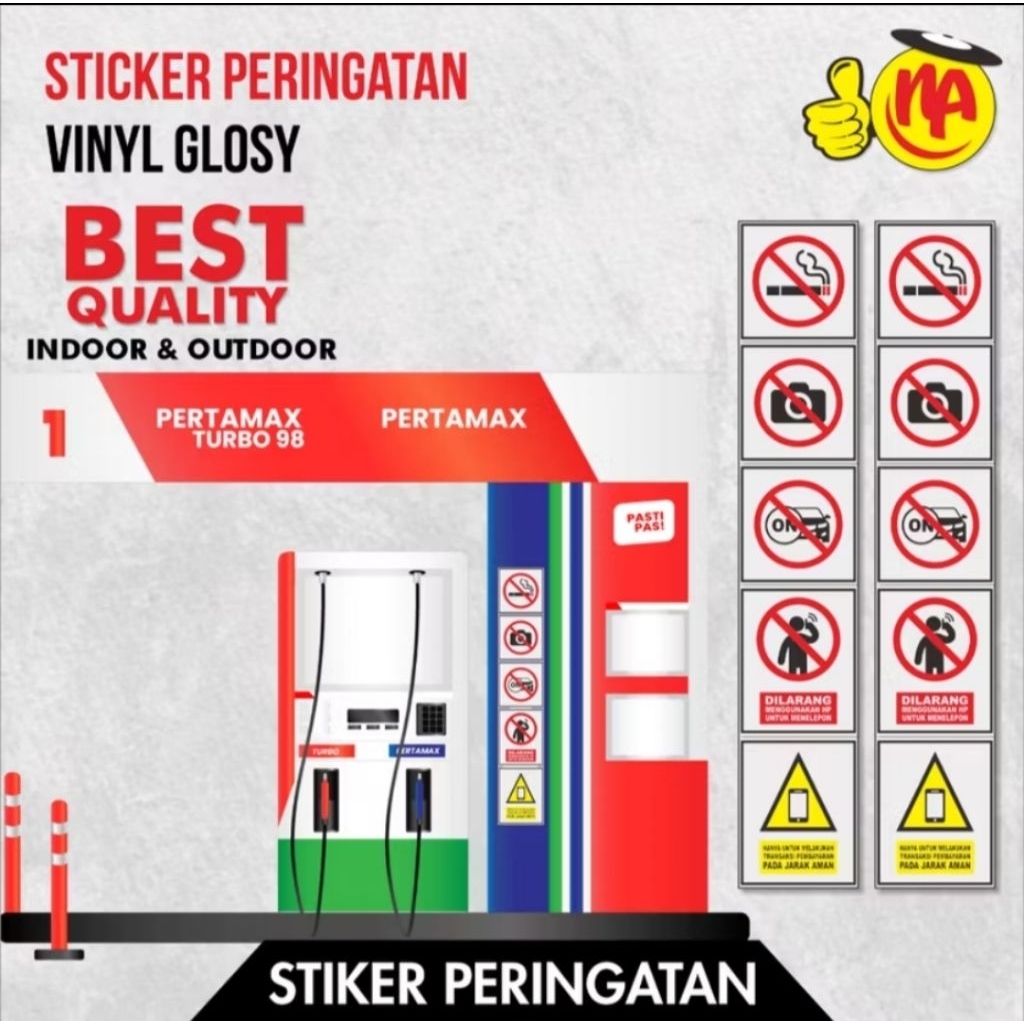

stiker peringatan SPBU