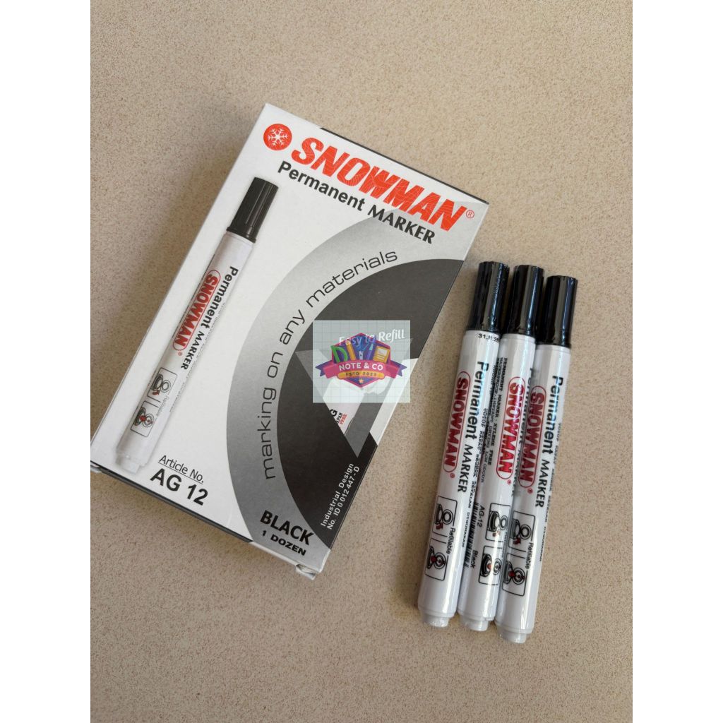 

SPIDOL Permanen / Snowman Permanet Marker AG-12 hitam Satuan