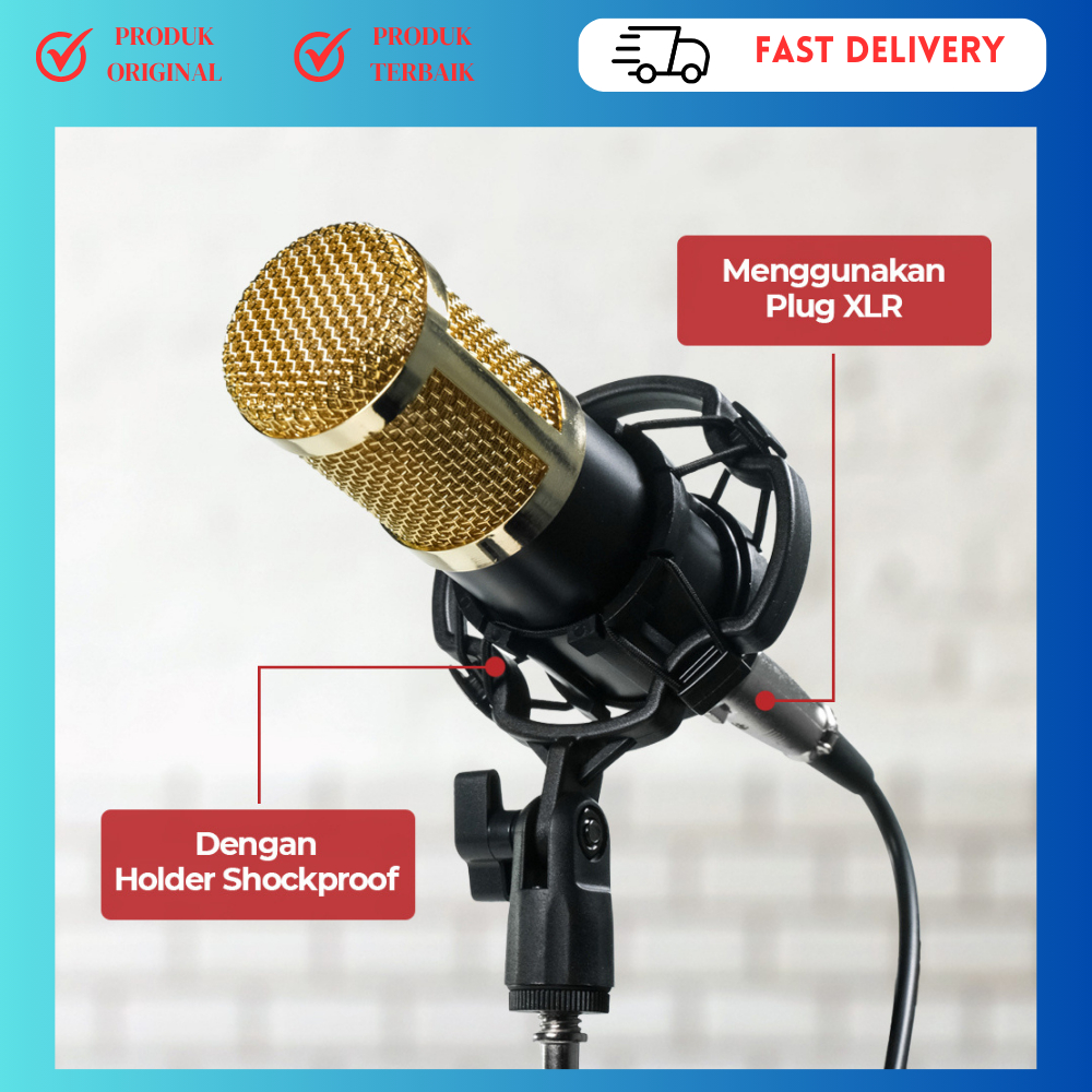 Mikrofon Kondenser XLR Condenser Microphone with Holder