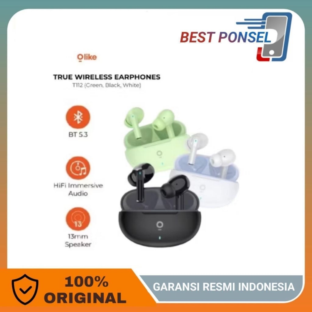 Tws Oppo vivo Camon Olike WIRELESS BLUETOOTH HEADSET EARPHONE BLUETOOTH GARANSI RESMI