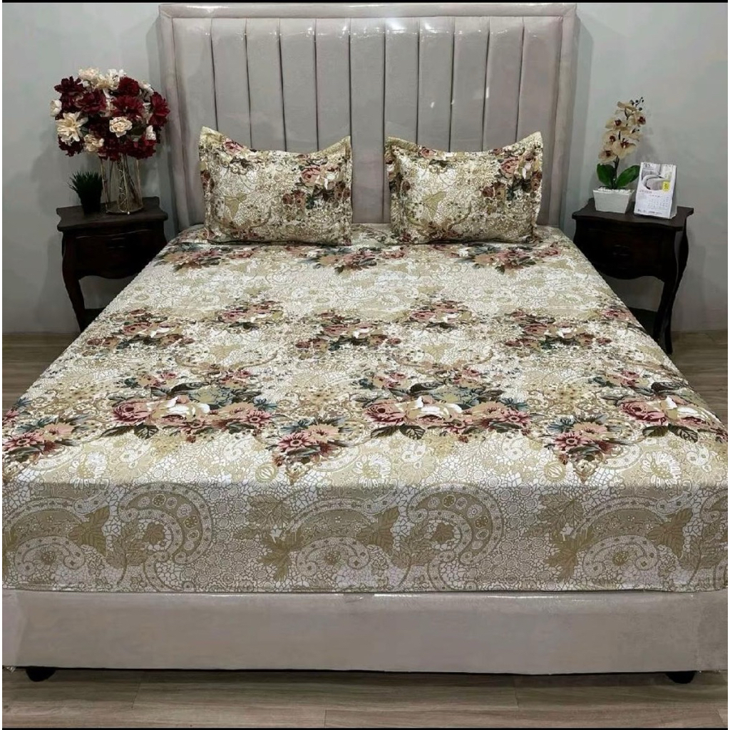 sprei tempahan estetik ukuran 180x200x30 bahan mikro