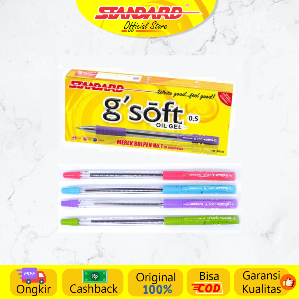 

Pulpen Standard G'Soft 0.5 Pulpen Gsoft Standard Bolpen Ballpoint Standard Pen (1 Pack)