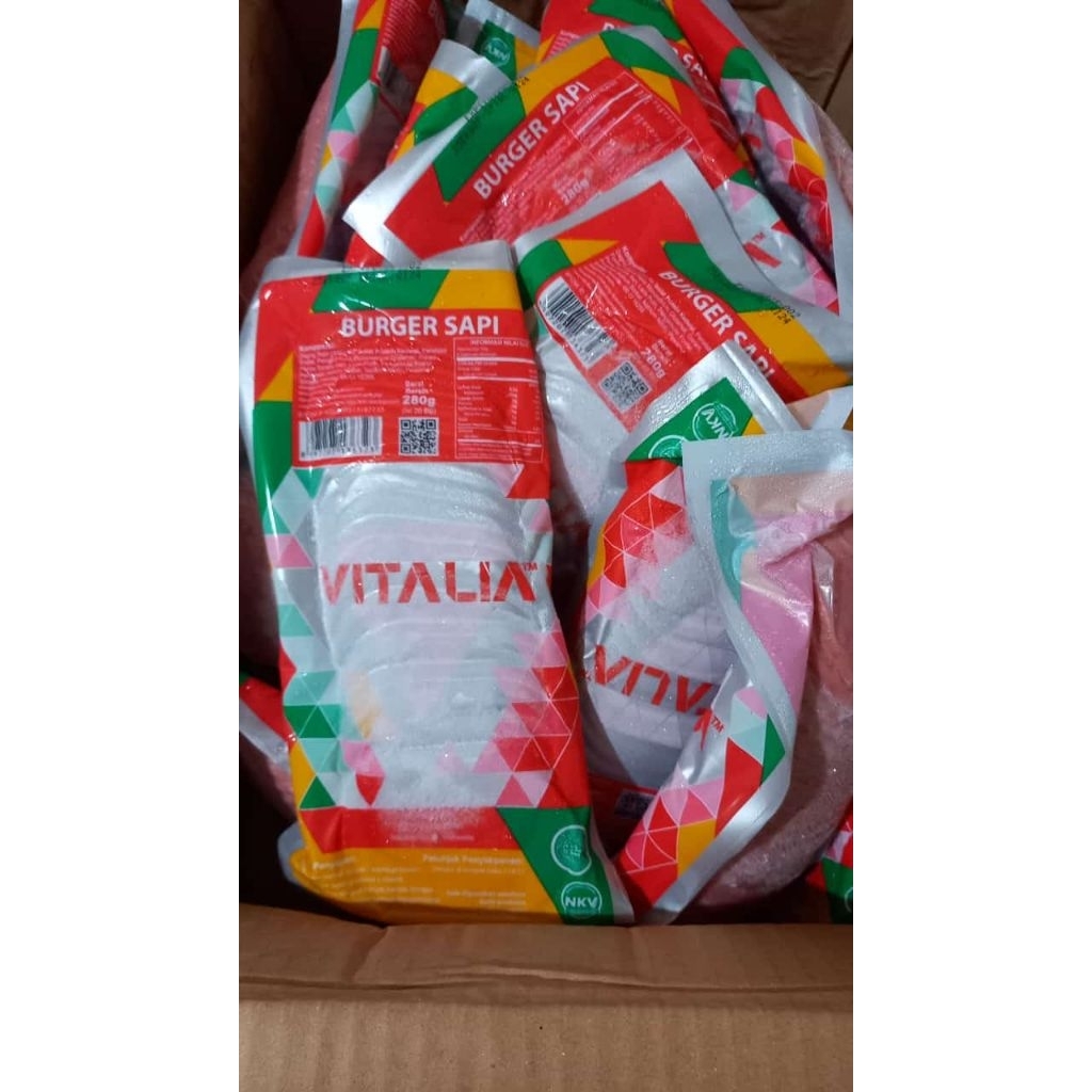 

Vitalia Beef Burger Sapi isi 20pcs Frozen Food Makanan Beku