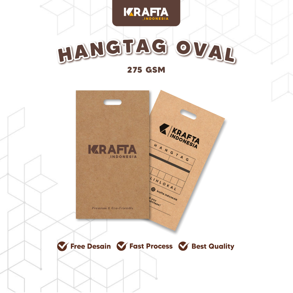 

Hang Tag Label Premium Lubang Oval - Kertas Kraft 275 gsm