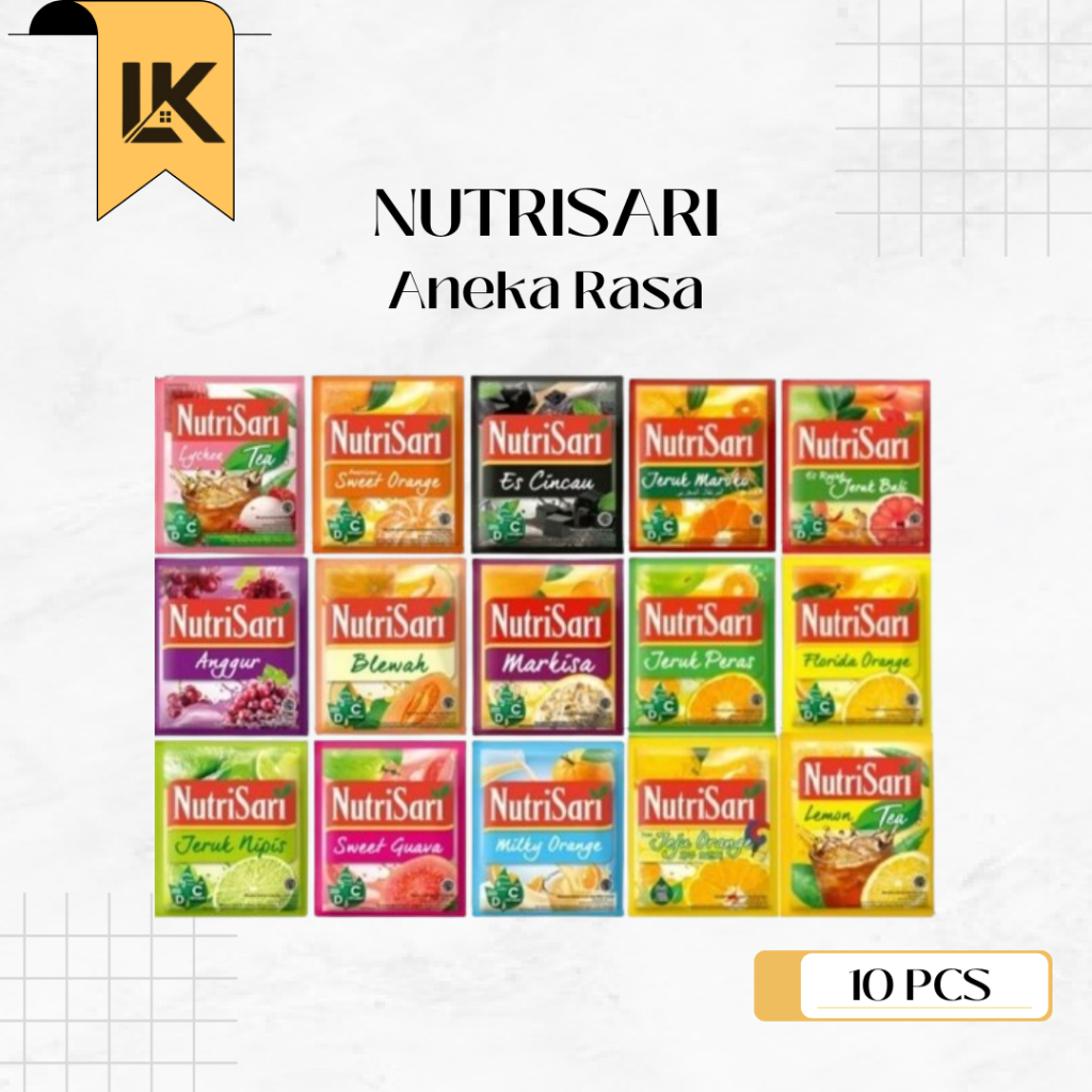 

LK - NutriSari Sachet Aneka Rasa | Minuman Serbuk Vitamin C | 1 Renceng Isi 10 Sachet